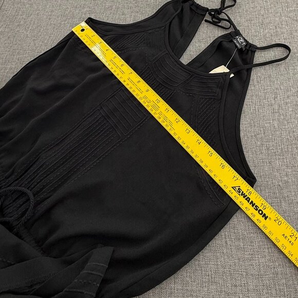 NEW! LOFT Black Romper Shorts Sleeveless Relaxed Fit Small Petite Drawstring - Picture 9 of 13